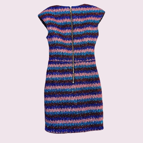 Elliatt Colorful Metallic Zigzag Tweed Dress - Picture 8 of 9